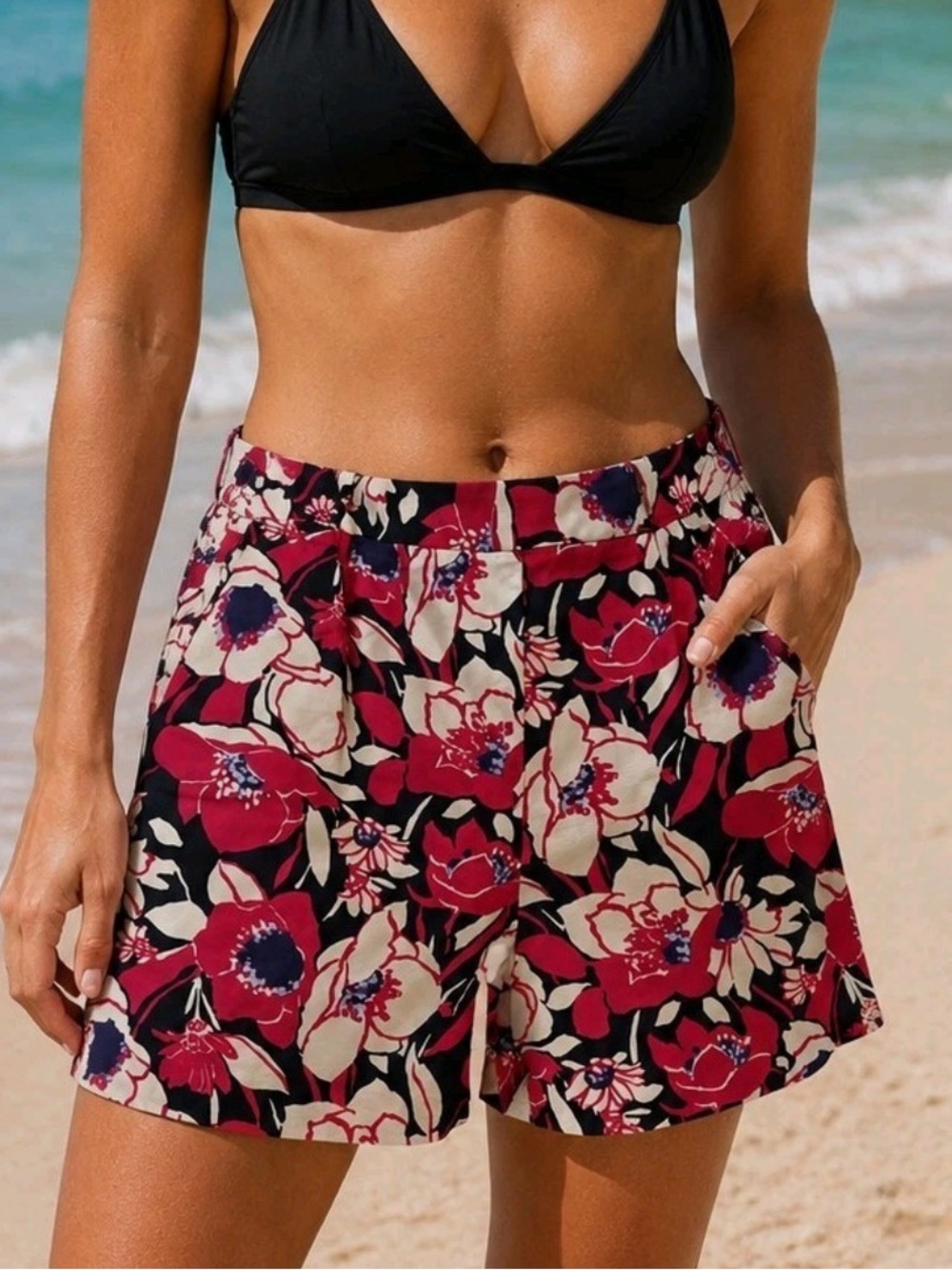 Talbots Floral Chino Shorts Petite
